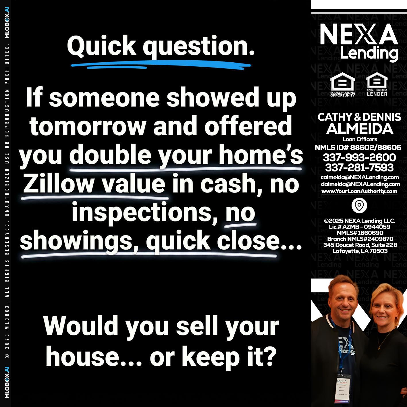 QUICK QUESTION - Dennis Almeida -Mortgage Loan Officer