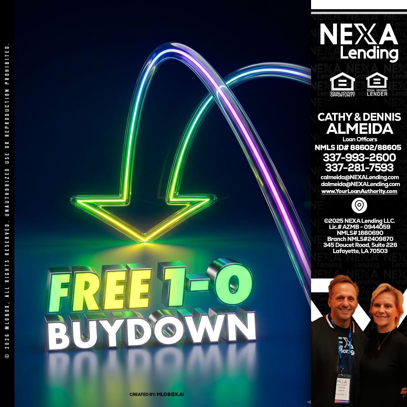 FREE 1-0 BUYDOWN - Dennis Almeida -Mortgage Loan Officer