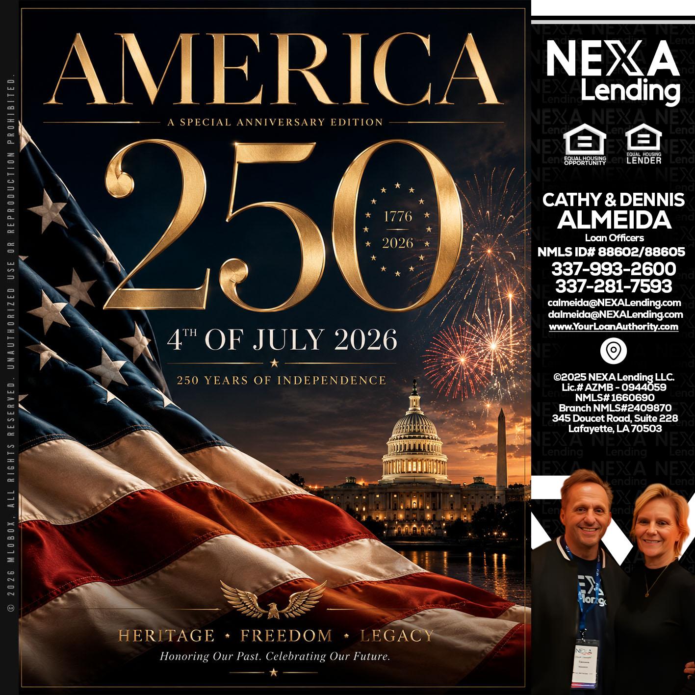 AMERICA 250 TH - Dennis Almeida -Mortgage Loan Officer