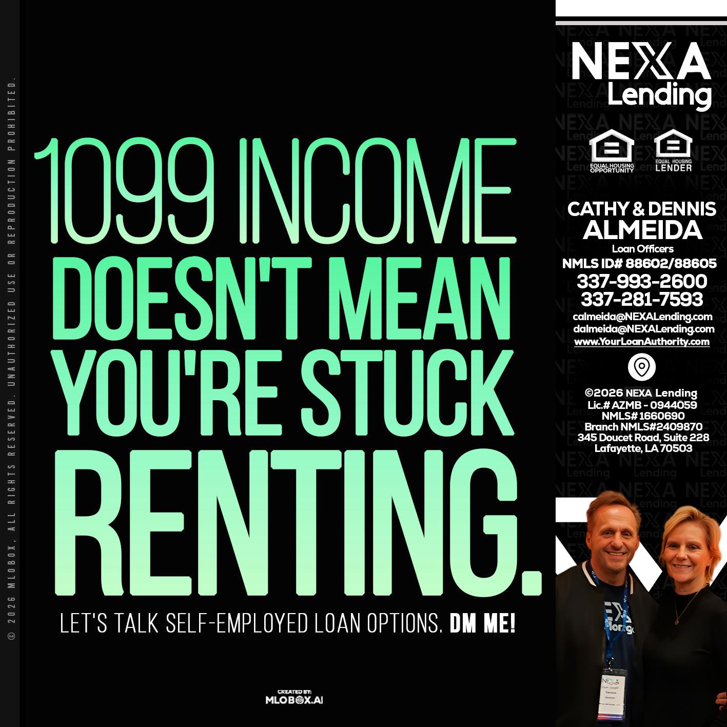 1099 income - Dennis Almeida -Mortgage Loan Officer