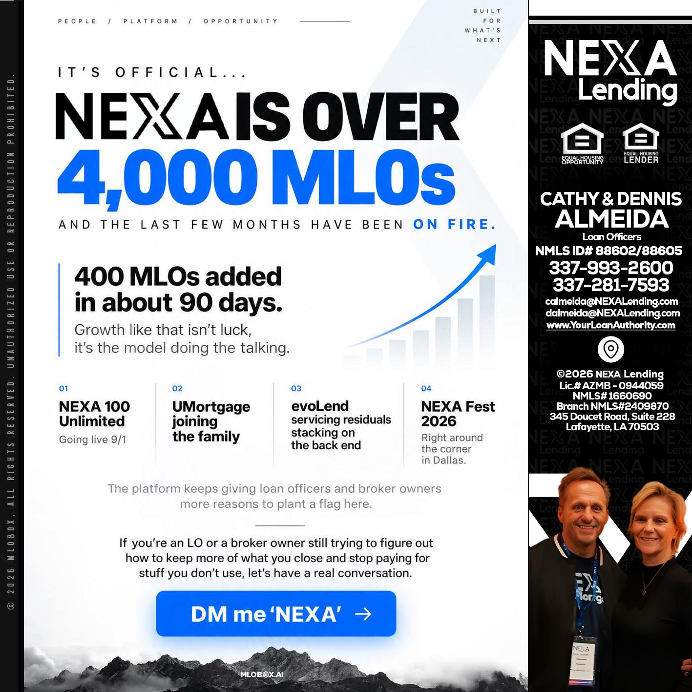 NEXA IS OVER 4000 MLOs - Dennis Almeida -Mortgage Loan Officer