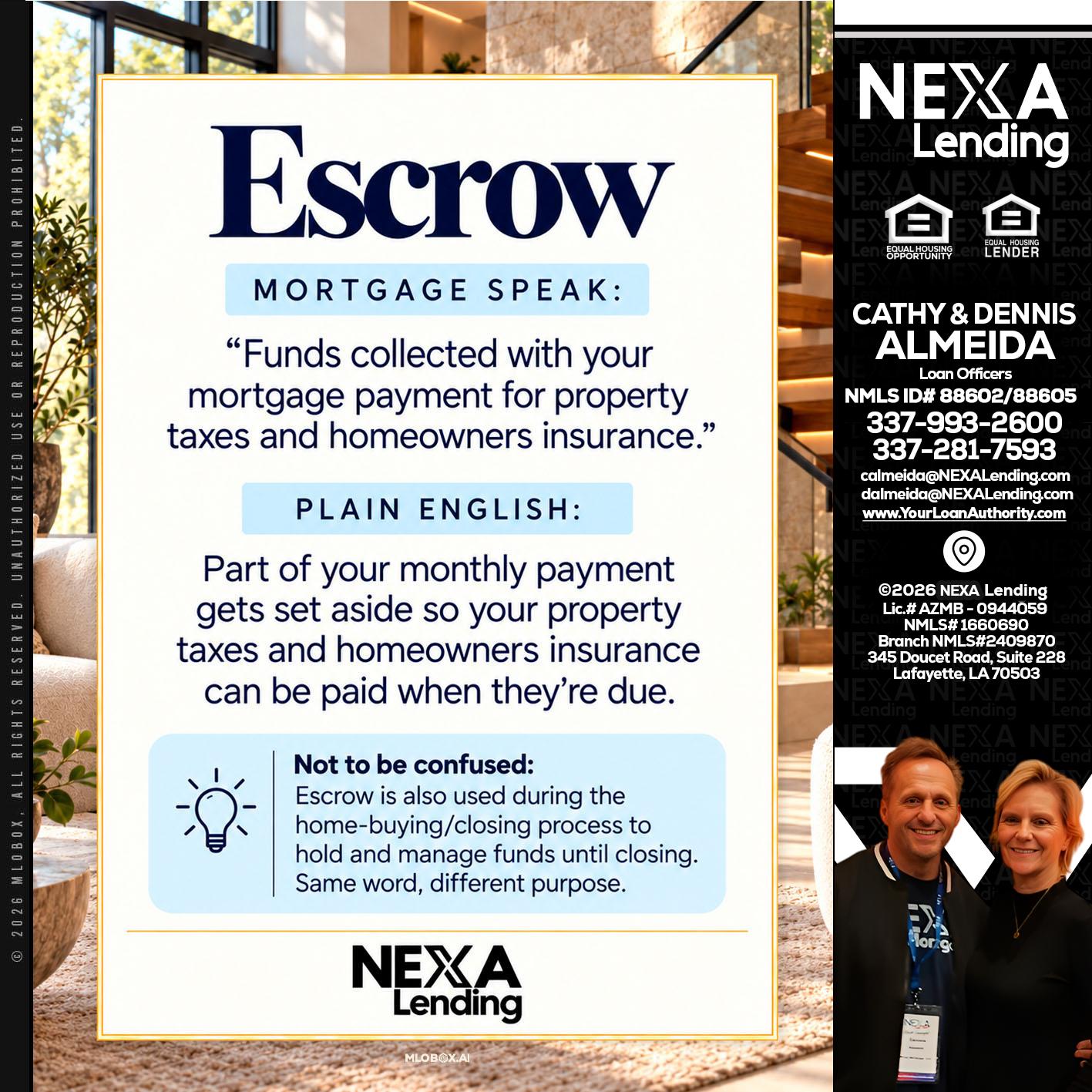 ESCROW - Dennis Almeida -Mortgage Loan Officer