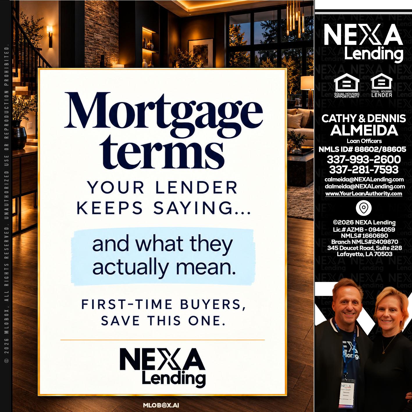 mortgage terms - Dennis Almeida -Mortgage Loan Officer