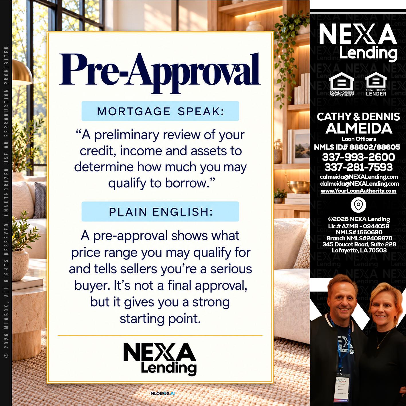 PREAPROVAL - Dennis Almeida -Mortgage Loan Officer